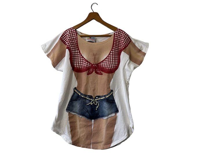 Funny 90's Sexy Body T-shirt Womens LA Imprints Bikini Cover Up for Women Gag Gift Vintage One Size Fits All
