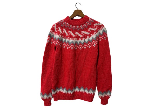 Handmade by Betty A. Walls Vintage Fair Isle Knit… - image 1