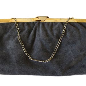 Vintage Gray Suede Clutch Purse
