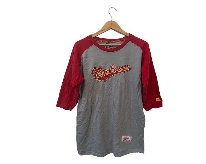 1992 Iowa State Cyclones Jersey Style Shirt Vintage Original Authentic Colosseum Gray Red Yellow Size Adult XL
