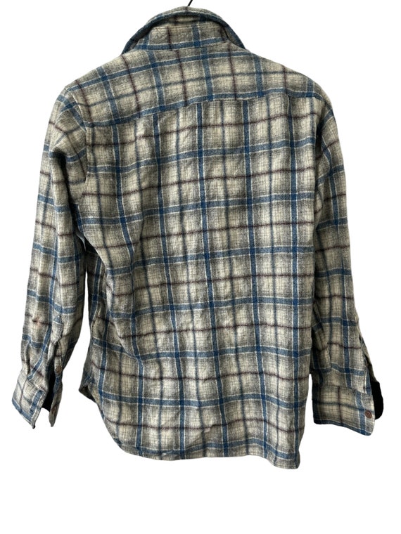 Vintage Gray Wool Blend Flannel Shirt Mens Arrow … - image 4