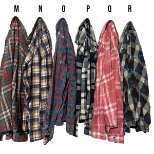 PICK ONE: Heavily Distressed Painted Flannel Shirts with Frayed Holes image 4