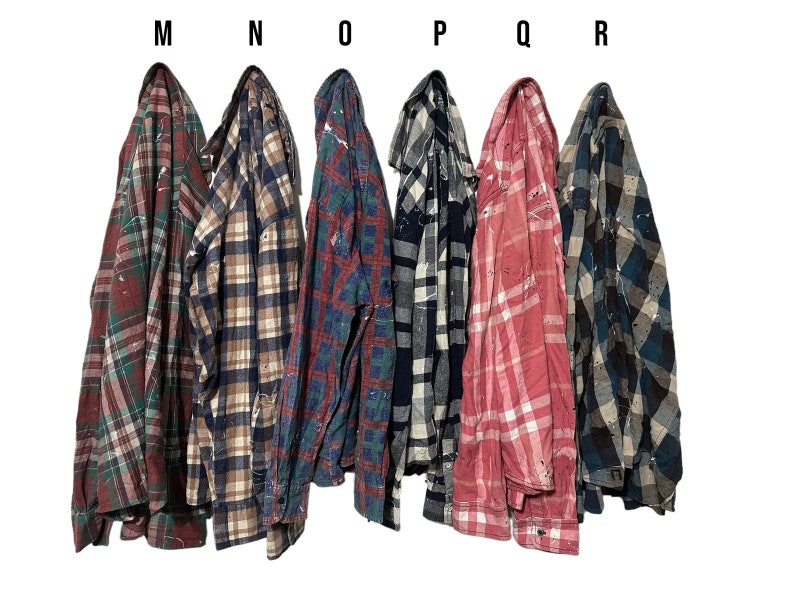 PICK ONE: Heavily Distressed Painted Flannel Shirts with Frayed Holes image 4