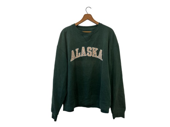 Vintage Dark Green Alaska Pullover Crew Neck Sweatshirt Longsleeve Casual  Vacation Destination Adult Unisex 2X Size XXL Damaged -  Canada
