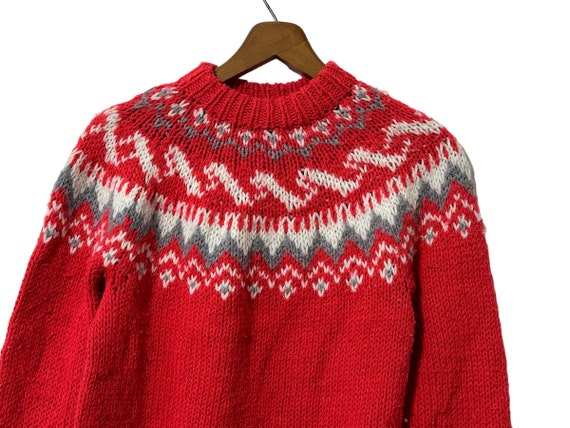 Handmade by Betty A. Walls Vintage Fair Isle Knit… - image 2