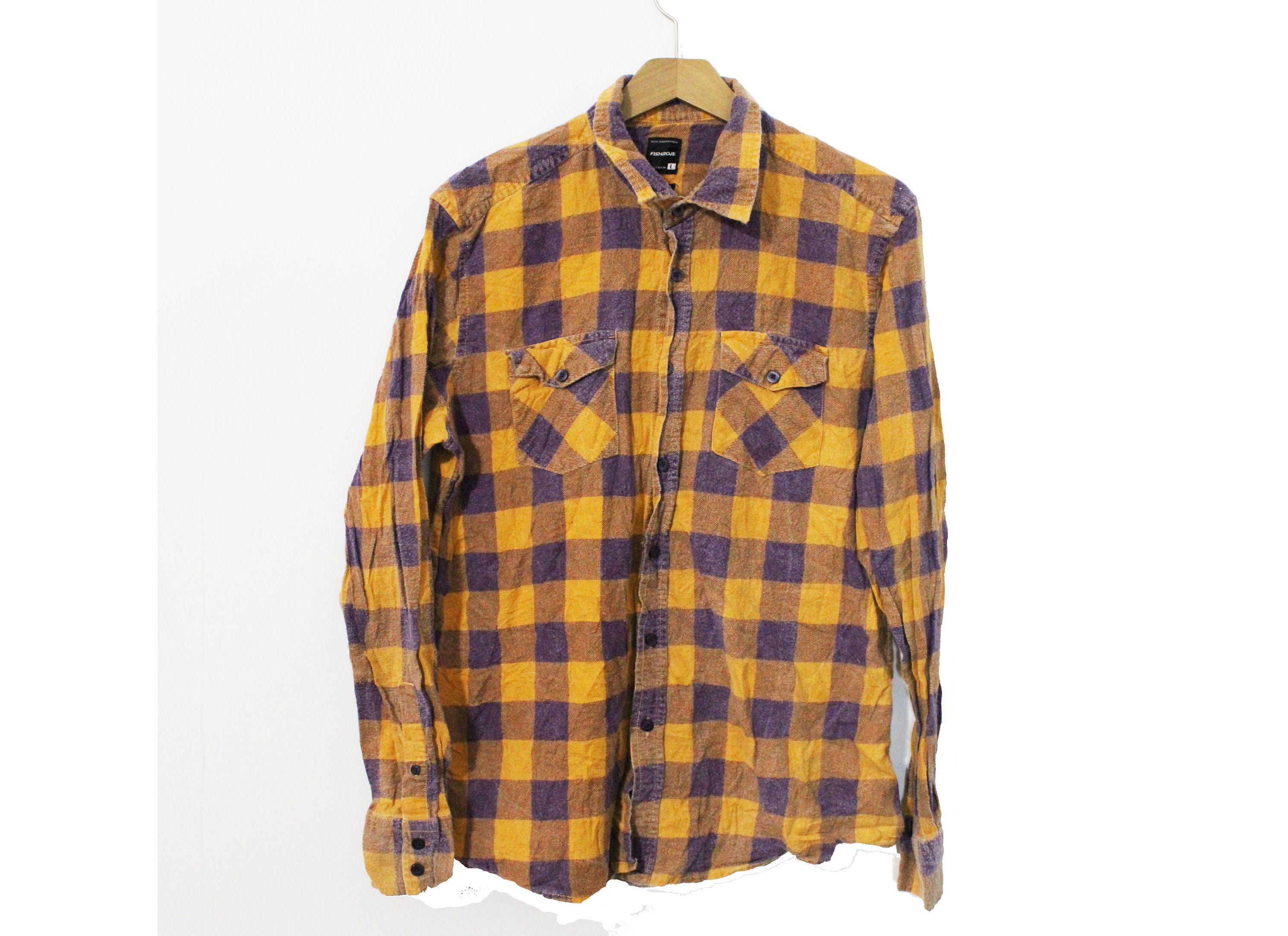 LA Lakers Gold Purple Distressed Flannel Shirt Colors Size - Etsy