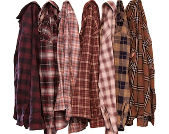 Distressed Oversize Flannel Shirt