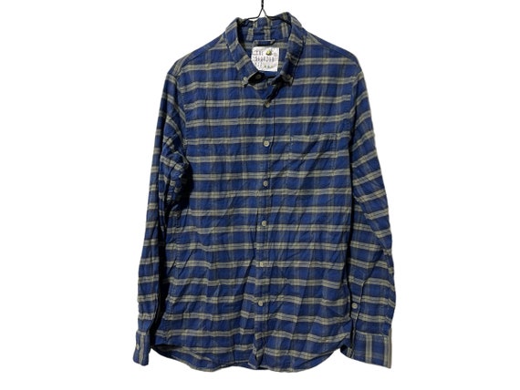 Blue Plaid Button Down Shirt Size Small