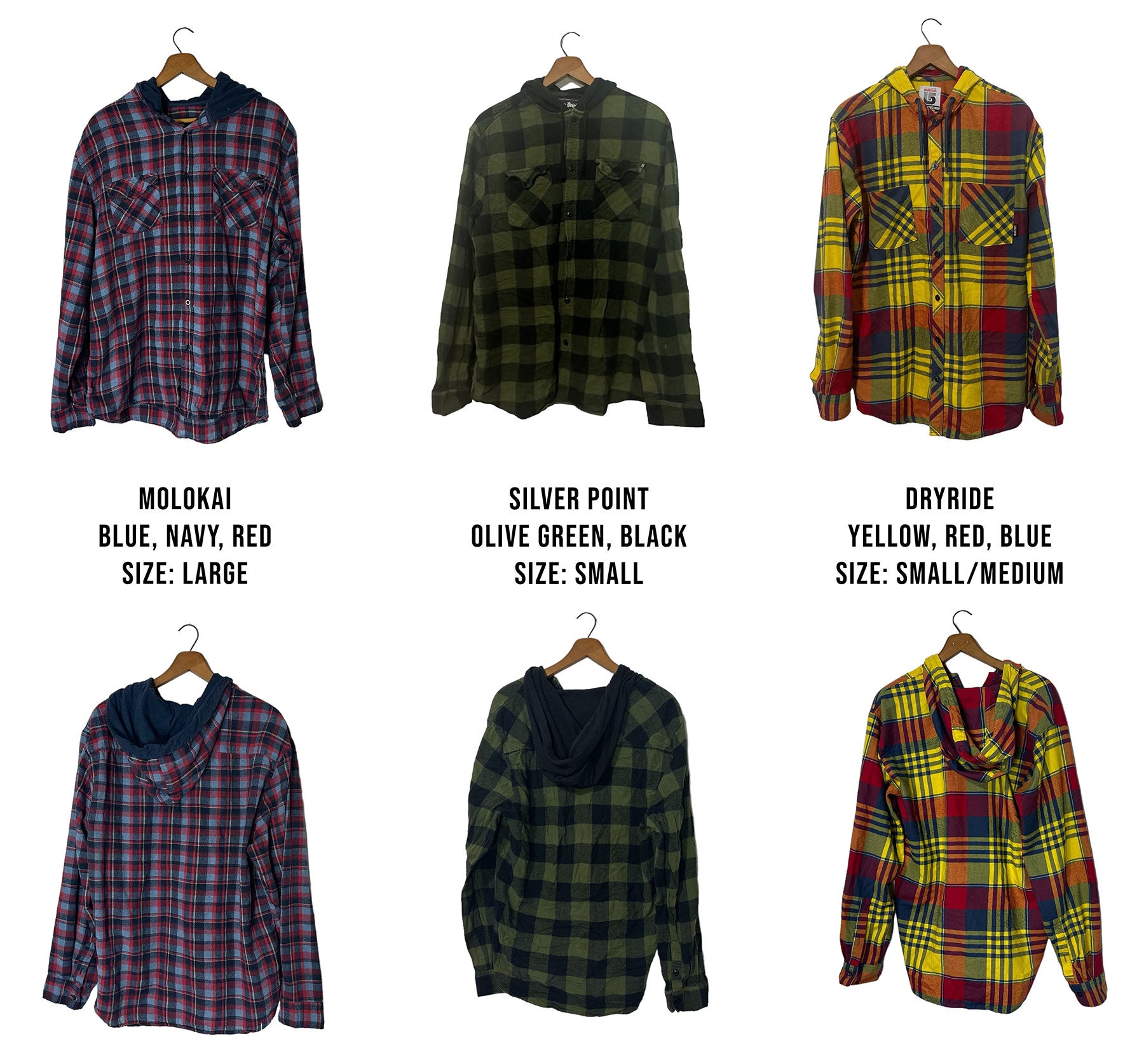 PICK ONE: Hooded Flannel Shirt Plaid Vintage Grunge Style PICK ONE: Hooded Flannel Shirt Plaid Vintage Grunge Style