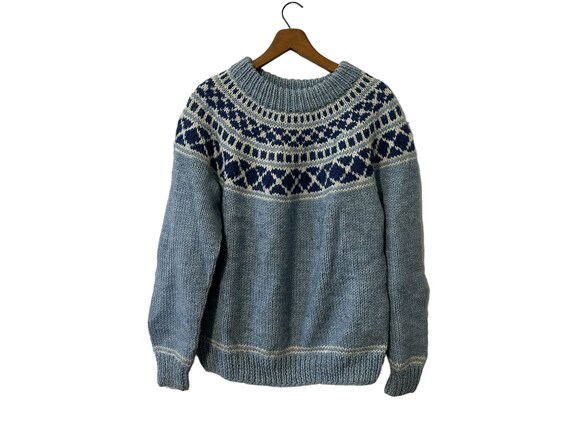 Blue fair isle sweater sale