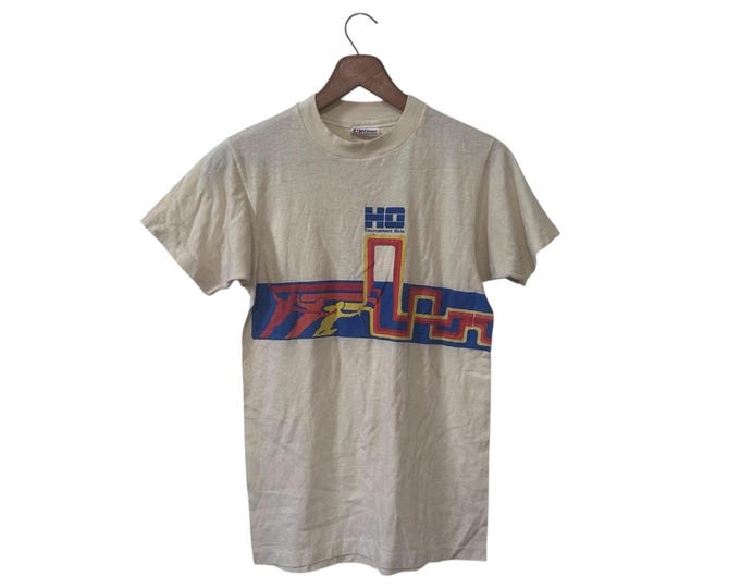 70s 80s Vintage T-shirt HO Tournament Skis Size Small Skiing Short Sleeve Shirt