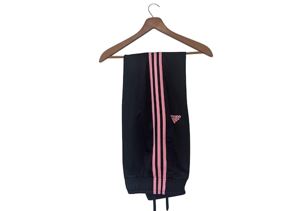 Pink Stripe Black Adidas Athleticwear Sweatpants Womens XL