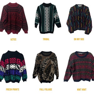 PICK ONE: Colorful Vintage Women's Sweaters 80s Print 90s Patterned ...