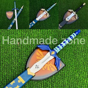 Handgemaakte replica Zelda Master Sword, roestvrijstalen cosplaydisplay
