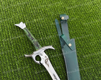 Hand Forged Viking Sword: Wheel of Time Medieval Collectible with Leather Sheath