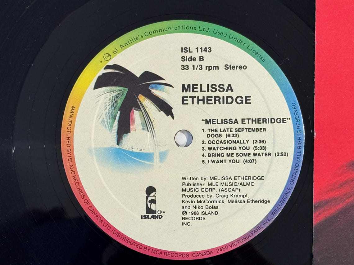 Melissa Etheridge Vinyl LP Island Records Rock Album, photo 4 of 5