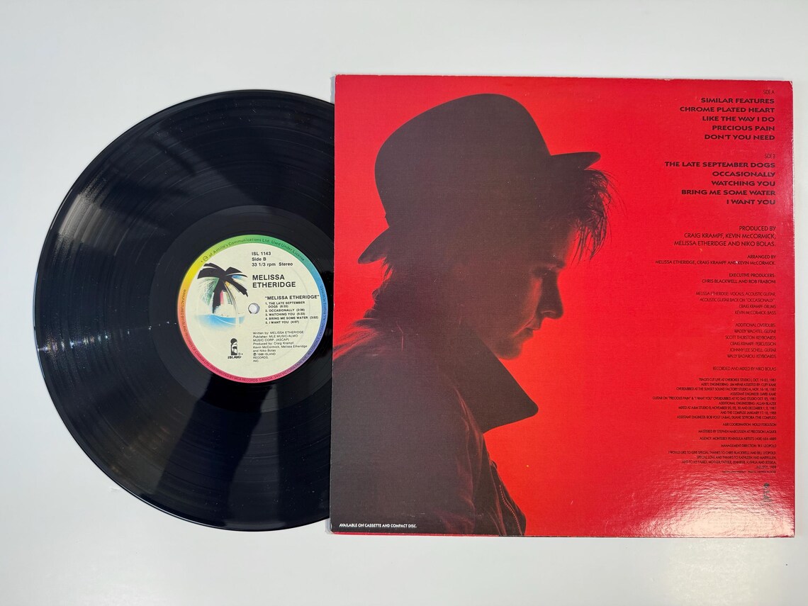 Melissa Etheridge Vinyl LP Island Records Rock Album, photo 3 of 5