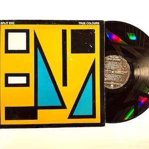Split Enz – True Colours (1980) – A&M Records – Holographic Vinyl LP Yellow Blue Sleeve