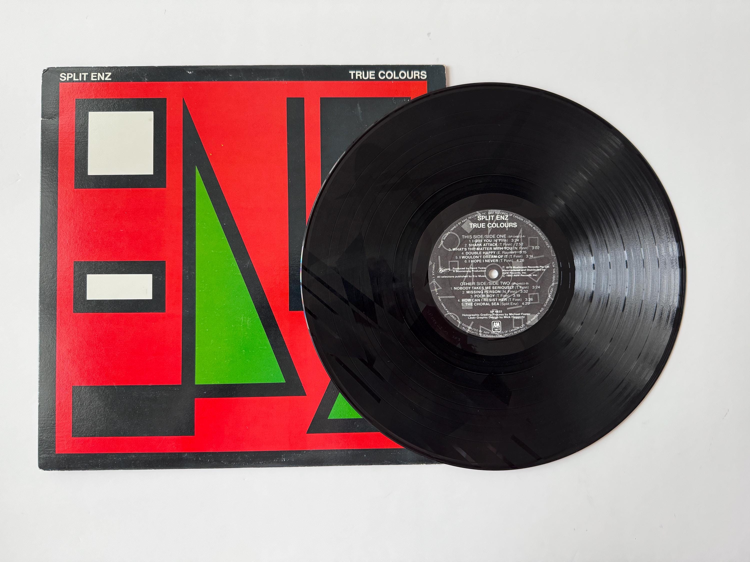 Split Enz True Colours Vinyl LP A&M Records Holographic Vinyl 1980