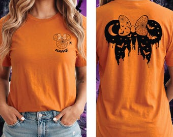 Personalized Disney Tshirt, Disney Halloween Tshirt, Halloween Matching Family Tshirt, Not so scary Tshirt, Mickey Minnie Halloween  Tshirt