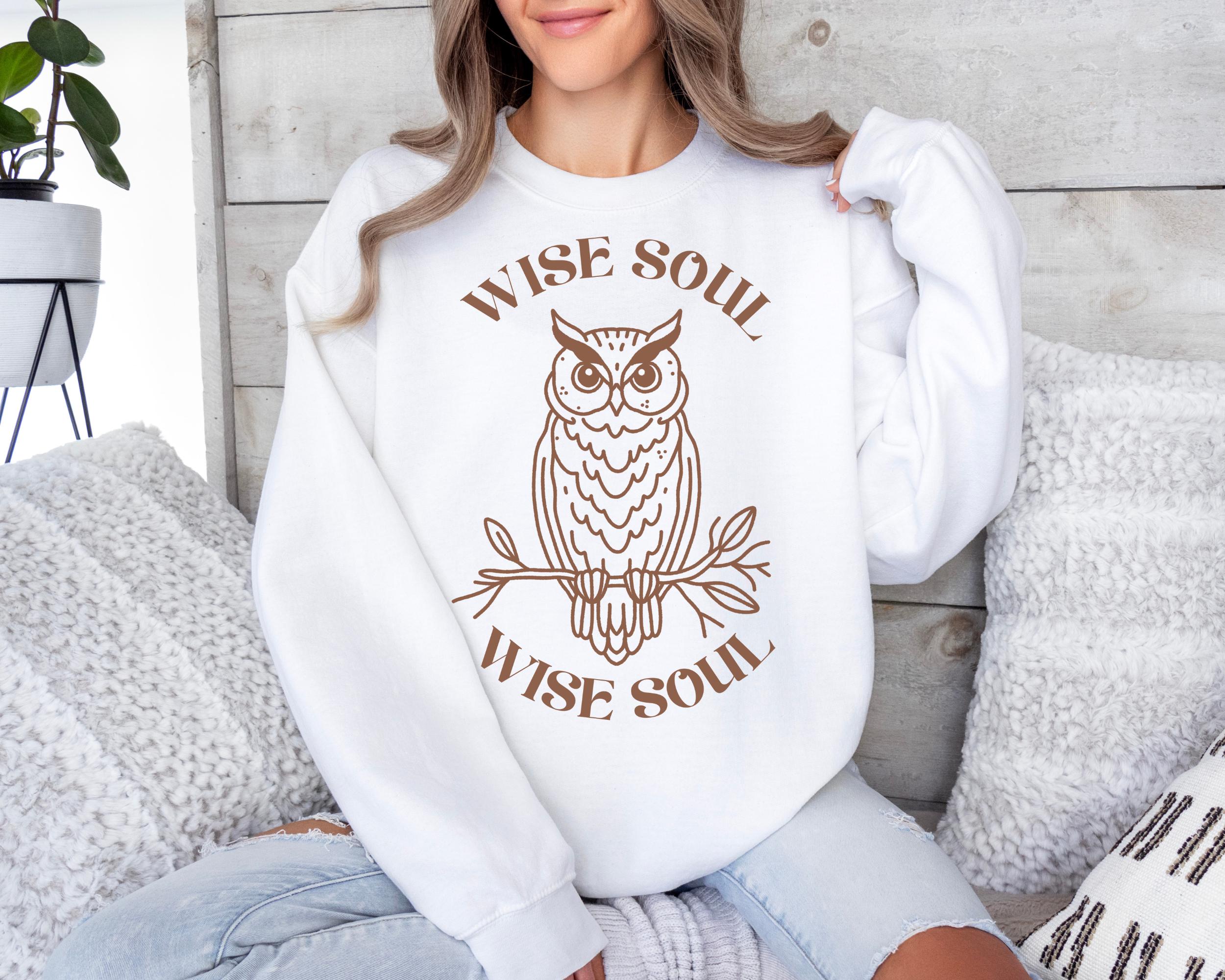 Owl Sweatshirt, Nighttime Forest Animal Jumper, Unisex Crewneck Pullover, Nature Lover Gift, Cozy Wo