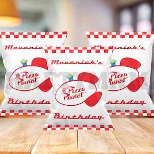 personalized pizza planet chip bags digital (pdf) Birthday| Toy Story| Kids party