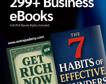 Lot d'ebooks professionnels pour entrepreneurs avec 299 téléchargements numériques | Guide de démarrage d'une petite entreprise | Revenu passif et conseils marketing