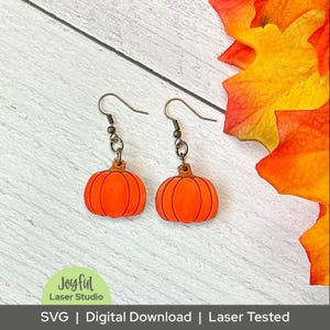 Pumpkin Earrings (Fall / Autumn / Halloween)  - SVG file for laser crafters