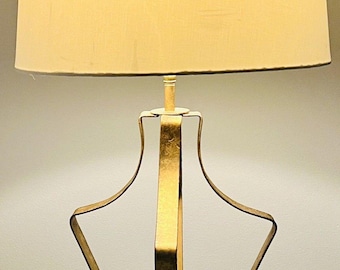 Vintage IRIS Worldwide Hollywood Regency Gold Ribbon Table Lamp E-132857 MCM