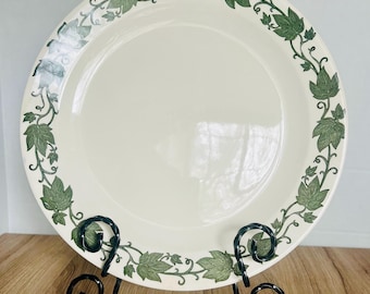 Vintage Royal China English Ivy platter Made in USA 1952 Green transferware ivy leaves on a white background durable