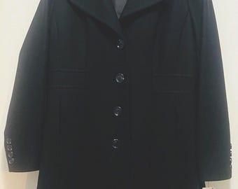 Black Anne Klein women's single-breasted wool blend walker coat Size L With tags