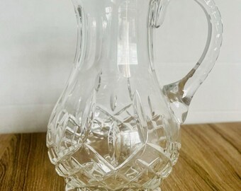 Elegant Cut Crystal Vintage O'Connors Church Supply Pitcher with Handle 9