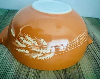 Vintage Pyrex herfstoogst Assepoester mengkom #443 oranje TARWE 2,5 l