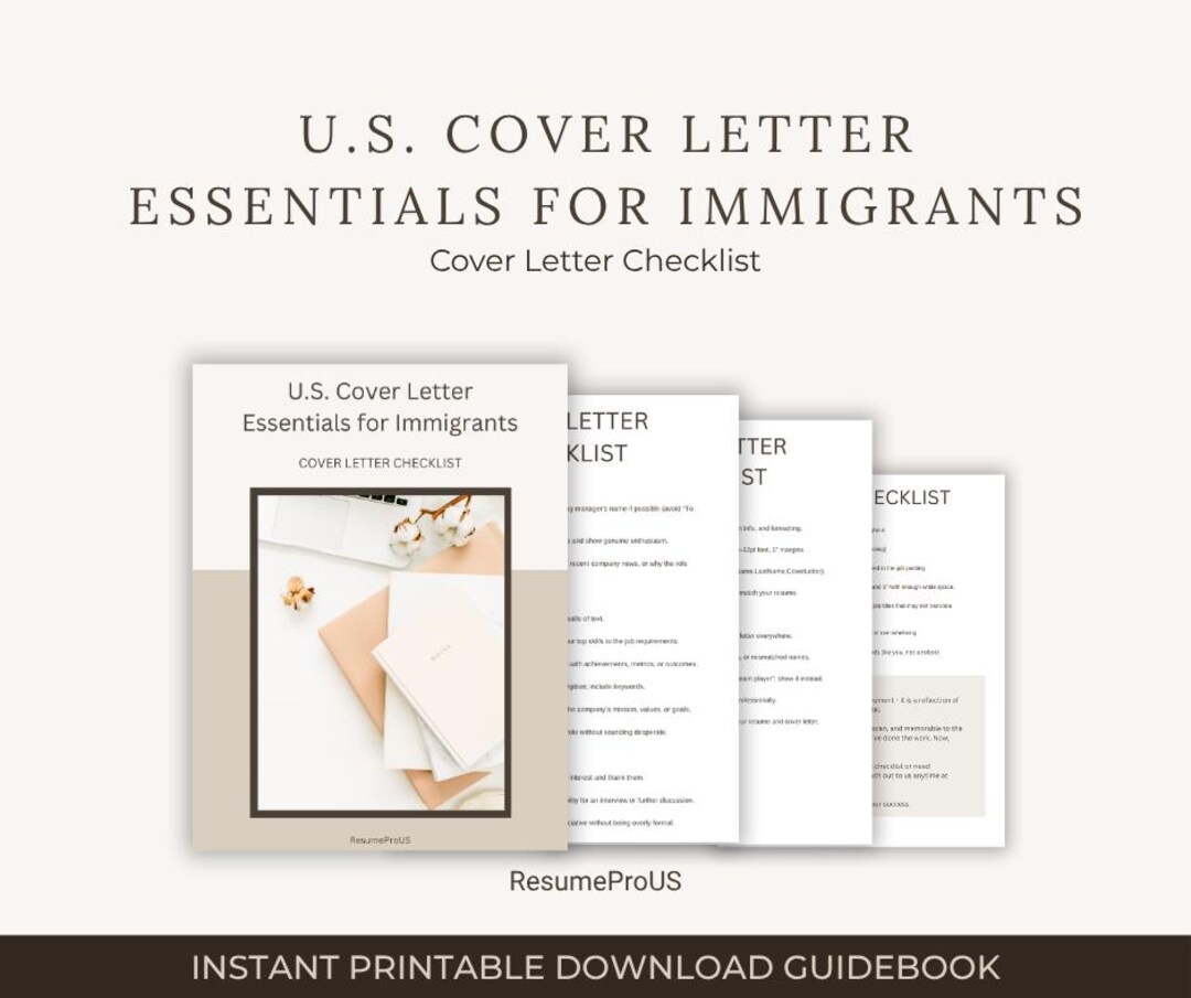 Cover Letter Checklist | Professional Writing Guide for Immigrants ...
