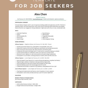 Szablon CV ATS Word Google Docs Canva | CV inżyniera oprogramowania | List motywacyjny z referencjami w zestawie | Natychmiastowe pobranie