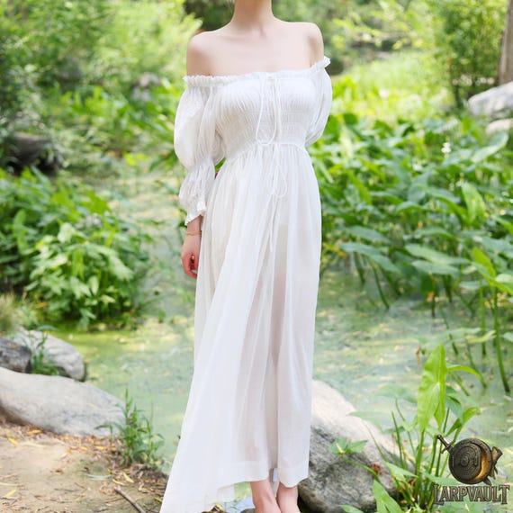 knee length dresses for ladies Sunshine Lane Milkmaid Sleeve Lace-up Back Dress White– Selfie Leslie main image 1