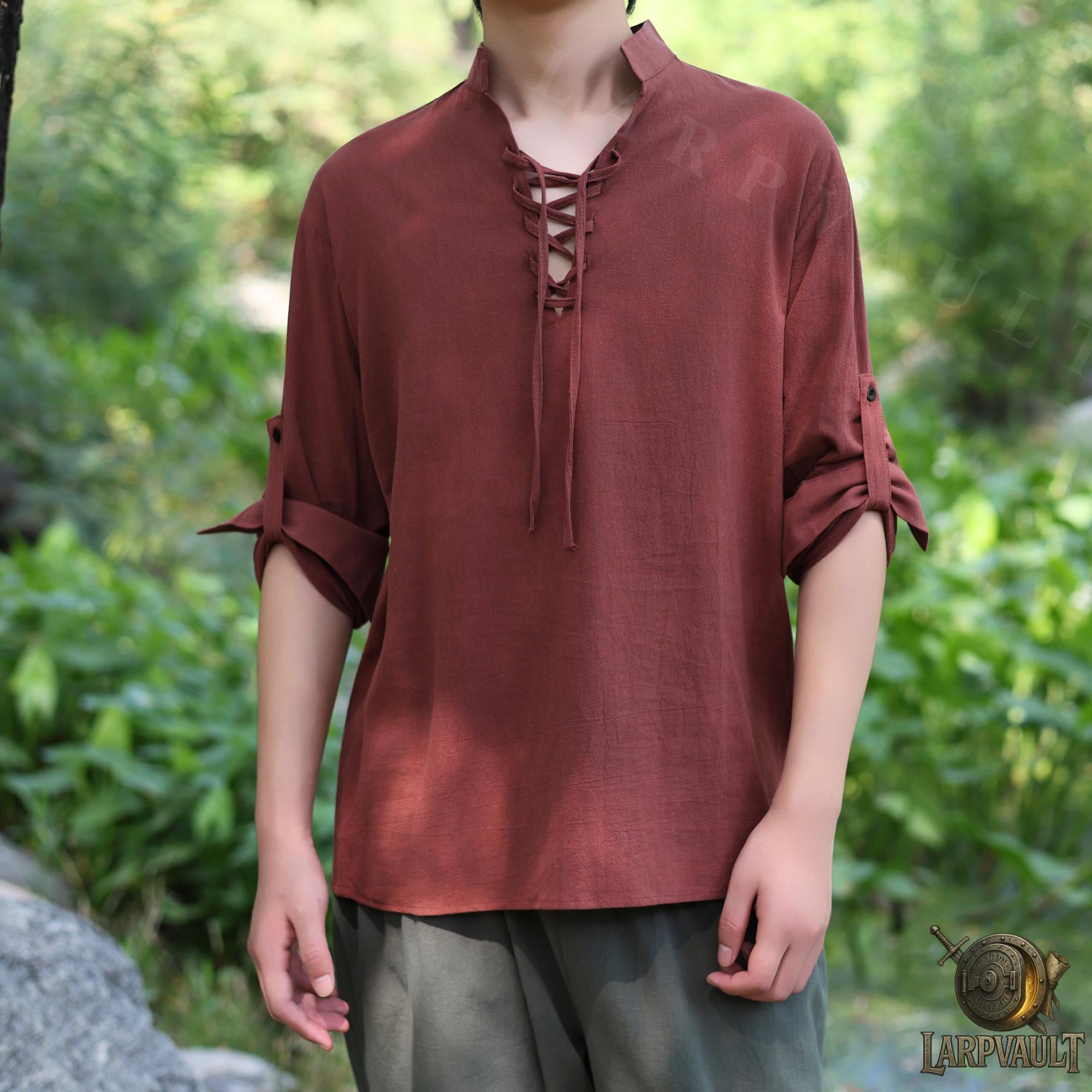 Men's Brown Cotton Linen Tunic: Medieval Renaissance Viking LARP ...