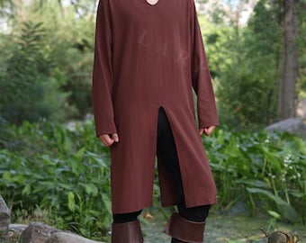 Medieval LARP Tunic – Viking Linen Style Shirt, Fantasy Costume Tunic, Renaissance Fair Outfit, DND Cosplay Clothing, Knight Tunic