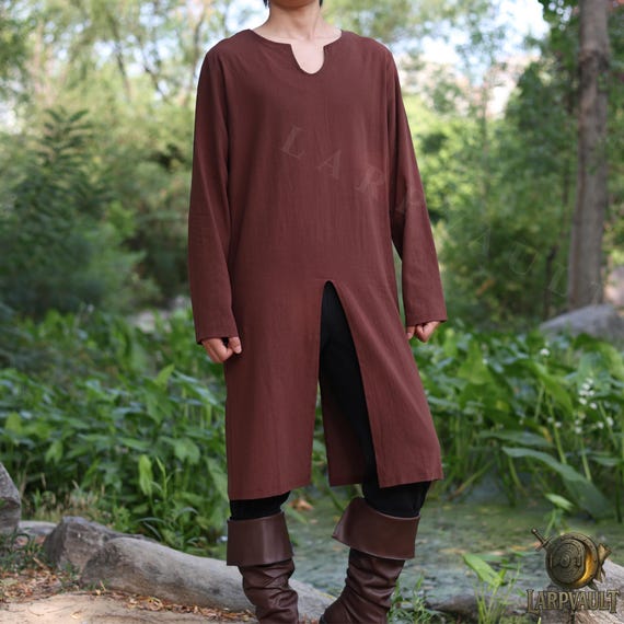Medieval LARP Tunic – Viking Linen Style Shirt, Fantasy Costume Tunic, Renaissance Fair Outfit, DND Cosplay Clothing, Knight Tunic