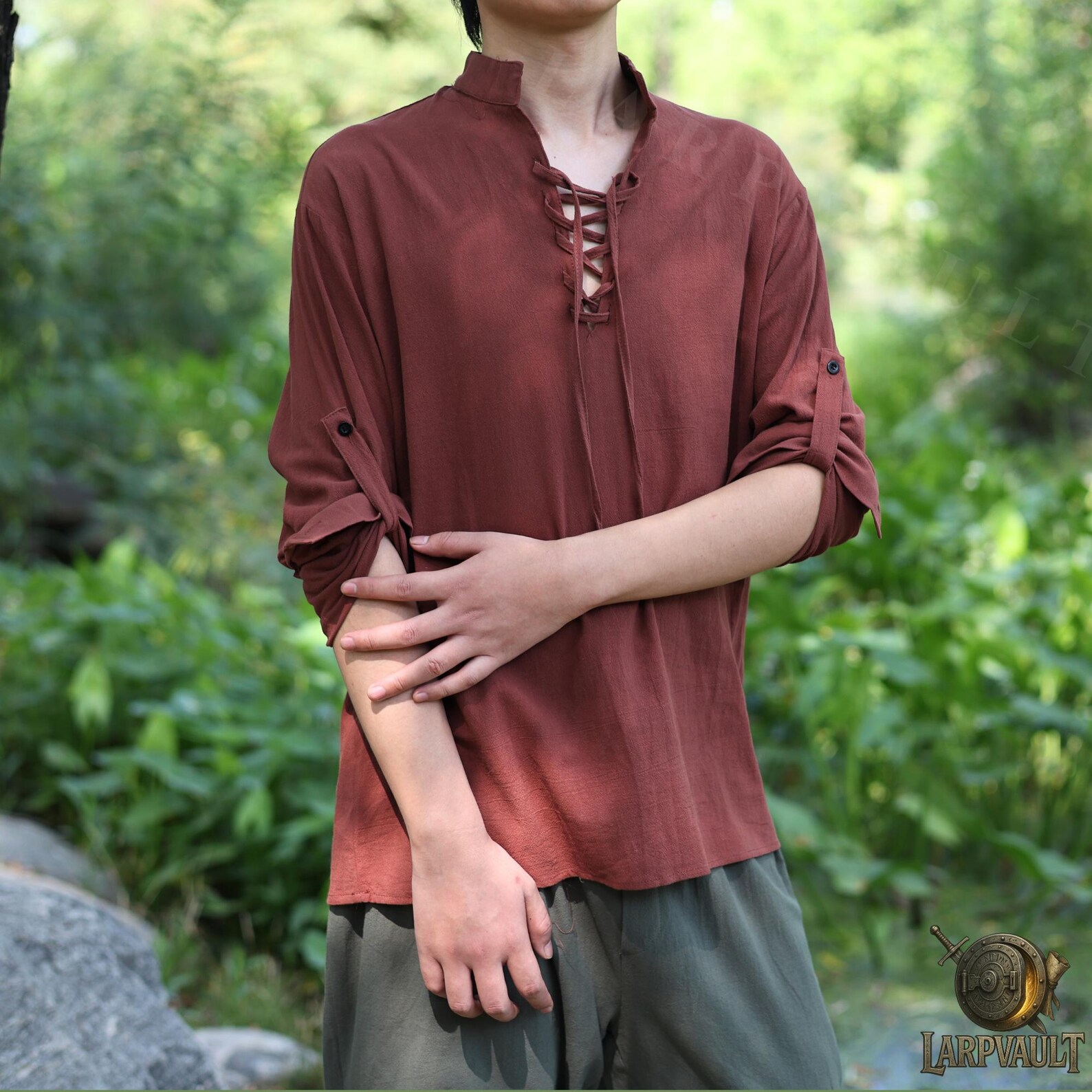 Men's Brown Cotton Linen Tunic: Medieval Renaissance Viking LARP ...