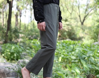 Medieval Pants for LARP & Renaissance Fair – Fantasy Drawstring Trousers, Unisex Viking Pants, Cosplay Costume Bottoms
