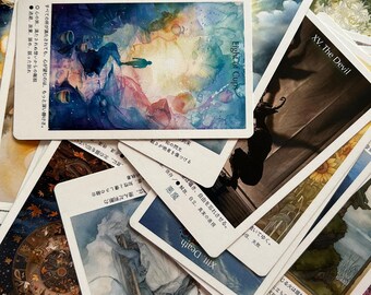 詩情あふれる日本のタロットカードデッキ – 水彩画78枚 - Etsy 日本