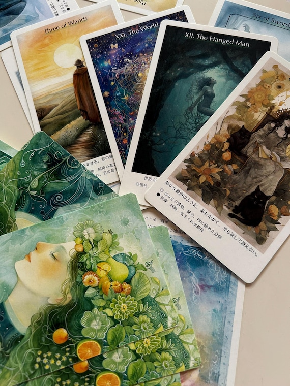 詩的な日本のタロットカード – 水彩画78枚 - Etsy 日本