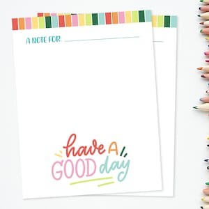 Lunchbox Notepad, Lunch Note, Words of Encouragement, Kid&#39;s Lunch Note, Back to School Note