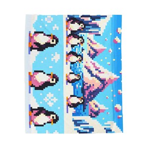 Cozy Velveteen Plush Blanket with Penguin Design, Winter Gift, Snuggle Throw, Home Decor, Kids&#39; Room Essentials