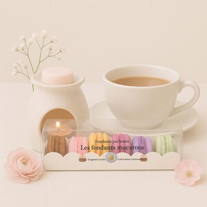 Fondants Parfumés Macarons – Fondants Gourmands Artisanaux – Cire Parfumée – Coffret Cadeau