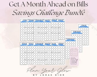 Bills Savings Challenge Printable Bundle – 15 Money Saving Trackers for Monthly Bill Organization