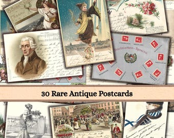 Whispers of Time – Rare Antique Postcards | Printable Vintage Ephemera for Journals, Scrapbooking, Collage & Card Making