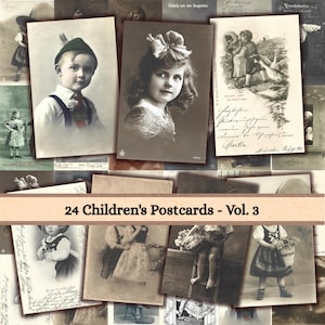Antique Children’s Postcards – Vol. 3 | Printable Vintage Ephemera for Crafts, Junk Journals, Scrapbooking, Collage & Gift Tags