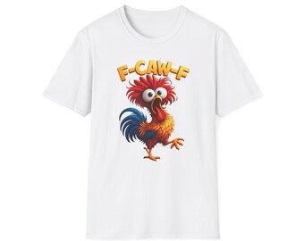 Camiseta divertida de gallo F-CAW-F / Camiseta de pollo sarcástico / Camiseta gráfica con humor de granja / Camiseta con humor para adultos